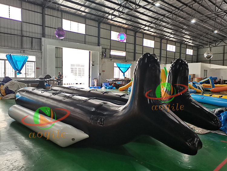 Parque Acuático de mar directo de fábrica, 10 asientos, bote inflable, juego de agua, bote banana con reparación, lona de PVC de 0,9mm, deportes acuáticos