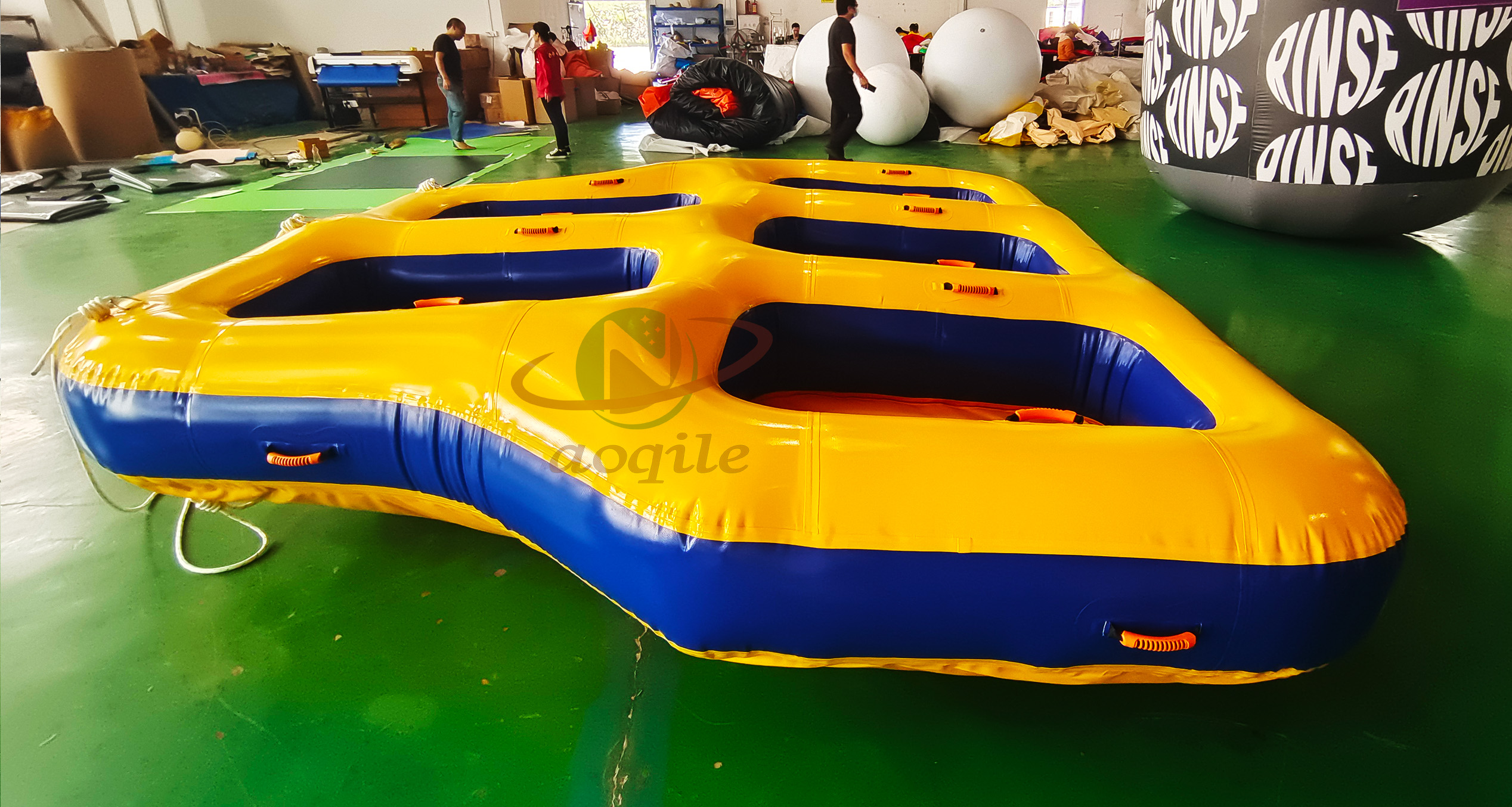 Mar de vacaciones de verano 5 personas estimulante emocionante barco inflable remolcable de lona de PVC