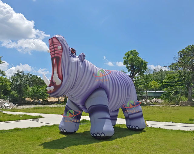 Hipopótamo inflable del evento del festival gigante personalizado de la historieta inflable del animal del día de fiesta para la venta