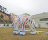 Modelo de elefante gigante inflable publicitario, viñetas de animales de elefante inflable colorido gigante para decoración de fiesta