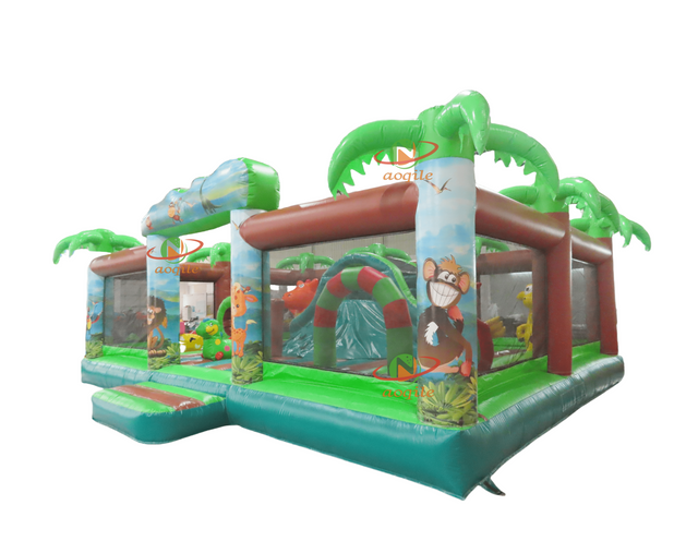 Combinación inflable grande personalizada de alta calidad de la selva de la simulación del parque acuático