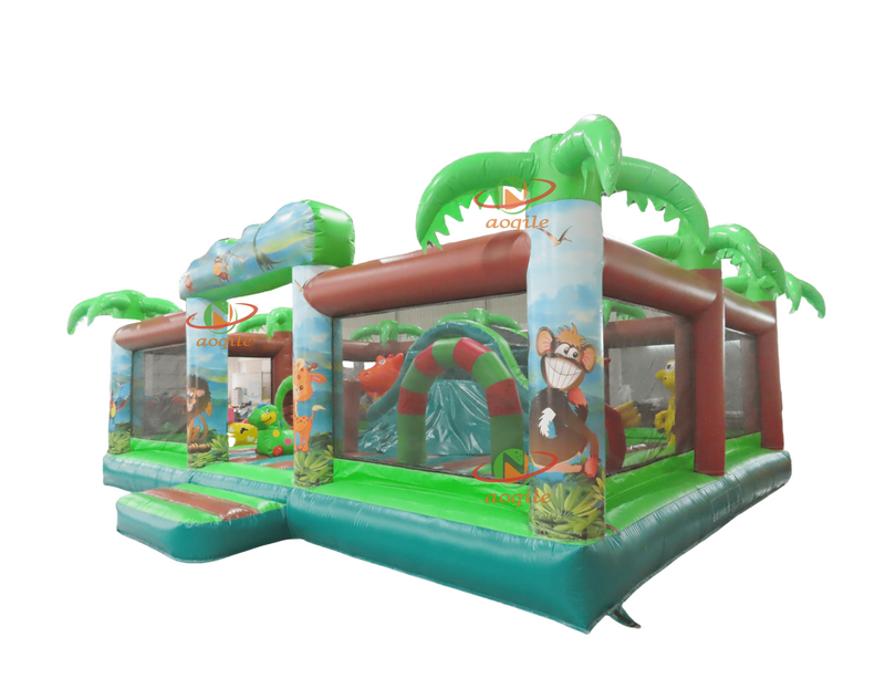 Combinación inflable grande personalizada de alta calidad de la selva de la simulación del parque acuático