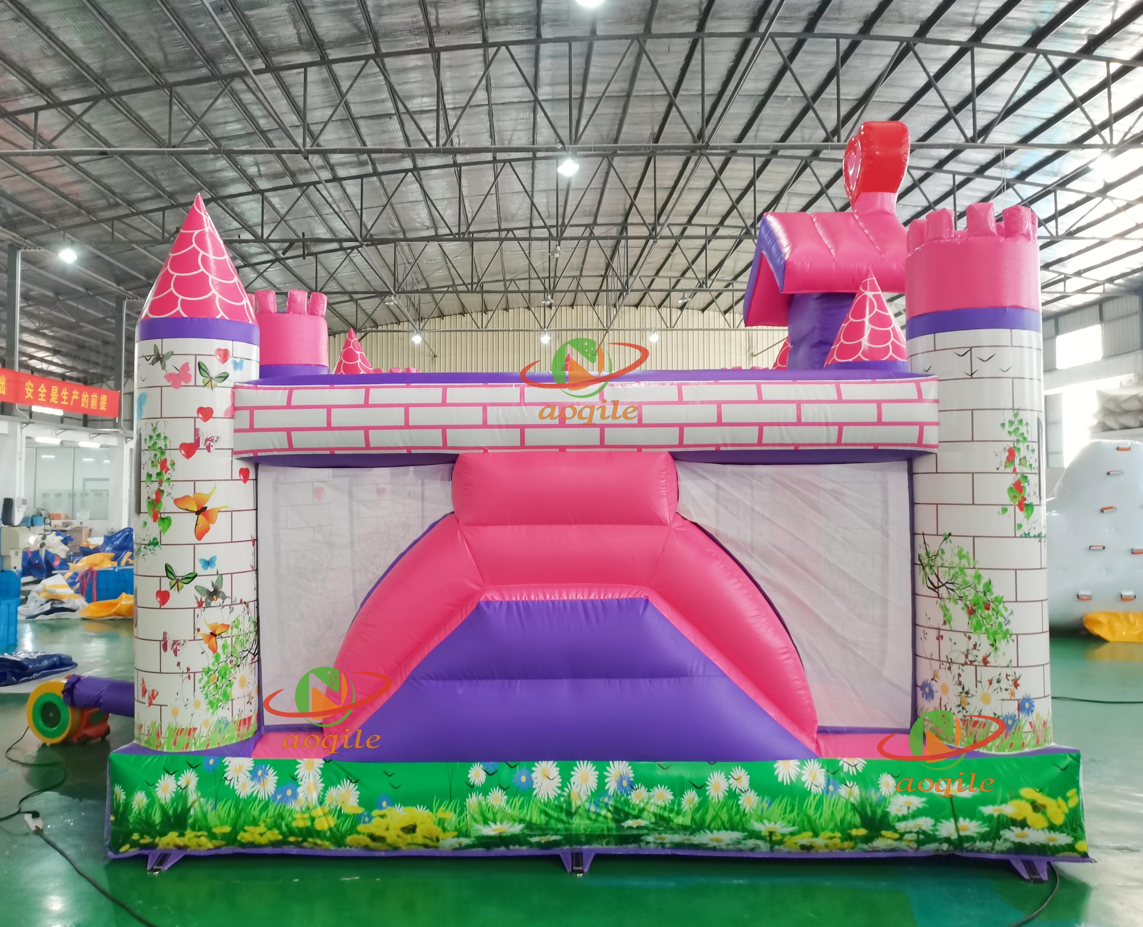 Parque acuático inflable grande hecho a medida para interiores y exteriores de alta calidad con tema de Castillo de princesa